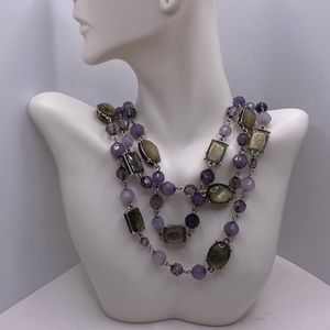 Premier Designs Three Strand Beaded Necklace
